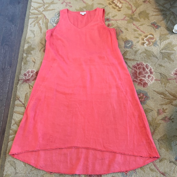 J. Jill Love Linen High-Low Sleeveless Midi Dress – Size Medium – Coral – GUC - Picture 1 of 5